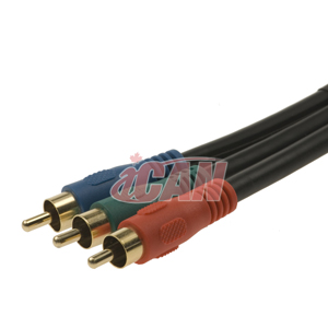 iCAN Premium 3RCA High Definition TV Component Video Cable - 25 ft.