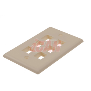 iCAN RJ45 Face Plate 6 Jack, White