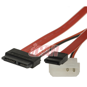 iCAN 20" SATA Data 7pin + Power 15pin Combo Cable for 2.5"/3.5" Drives