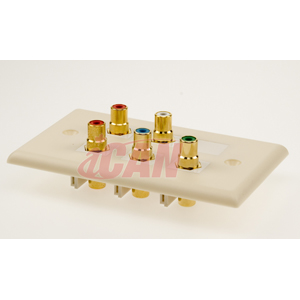 ICAN High Quality 5RCA Wall Plate - Coupler Type (HT FP-5RCA-WHI)