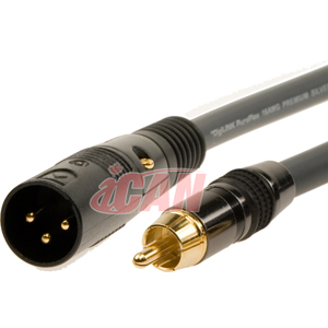 iCAN XLR-M RCA-M 22AWG ProAudio Silver Wires - 75 ft.