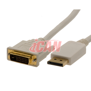 Câble vidéo haut de gamme iCAN Displayport mâle vers DVI-D mâle - 6 pi