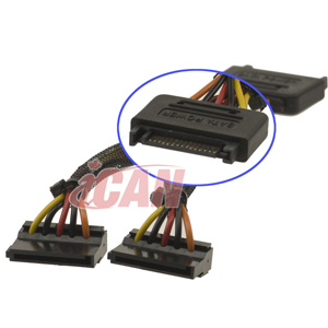 Câble d'alimentation en Y iCAN SATA 15 broches 1 mâle vers 2 femelles