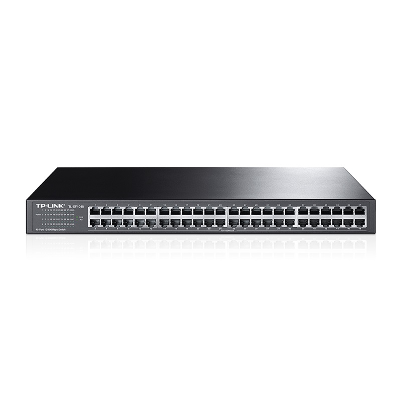 TP-Link (TL-SF1048) 48-port 10/100M Switch, 1U 19-inch rack-mountable steel case