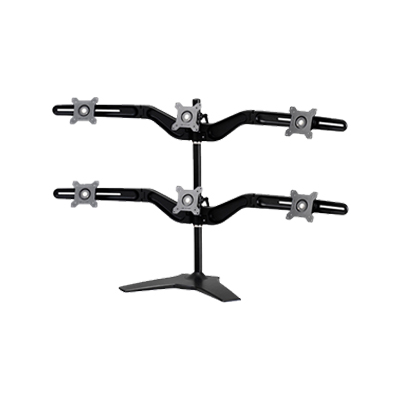 Amer 15"-24" HEX MONITOR STAND MOUNT | Up to 13.2 lbs | VESA certified 75x75 or 100x100 monitors | AMR6S