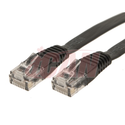 iCAN Flat Cat5e 350Mhz EIA/TIA-568B Networking LAN cable - 3ft (Black)