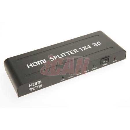 iCAN HDMI 1.4 3D Active Splitter w/Power, 1 Input, 4 Outputs