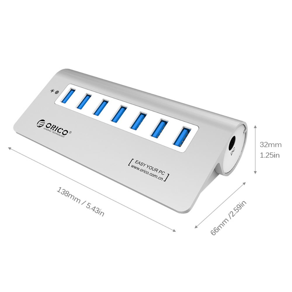 ORICO M3H7 7 Port Super Speed USB 3.0 Aluminium HUB Charger Splitter