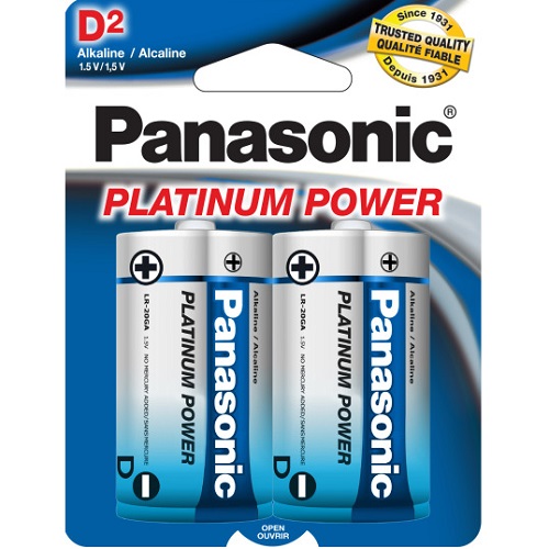 PANASONIC Platinum Power D alcaline, paquet de 2