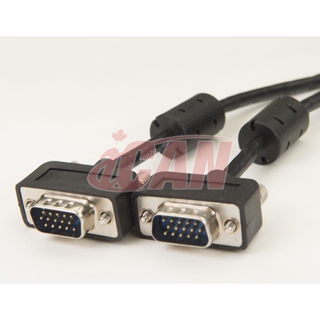 Câble vidéo externe iCAN PC, Super VGA Coaxial HD15 M/M, 25 pieds