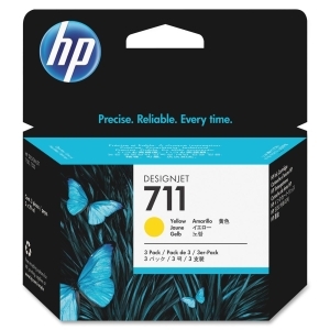HP (711) - Paquet de 3 cartouches d'encre jaune pour imprimantes HP - Jet d'encre - 29 ml (CZ136A)