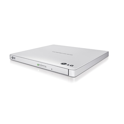 LG Storage GP65NW60 External Slim DVDRW, 8X DVD, 24X CD, Retail, White