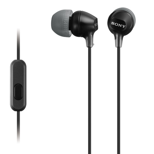 SONY MDR-EX15AP Écouteurs intra-auriculaires EX avec micro et télécommande, noir