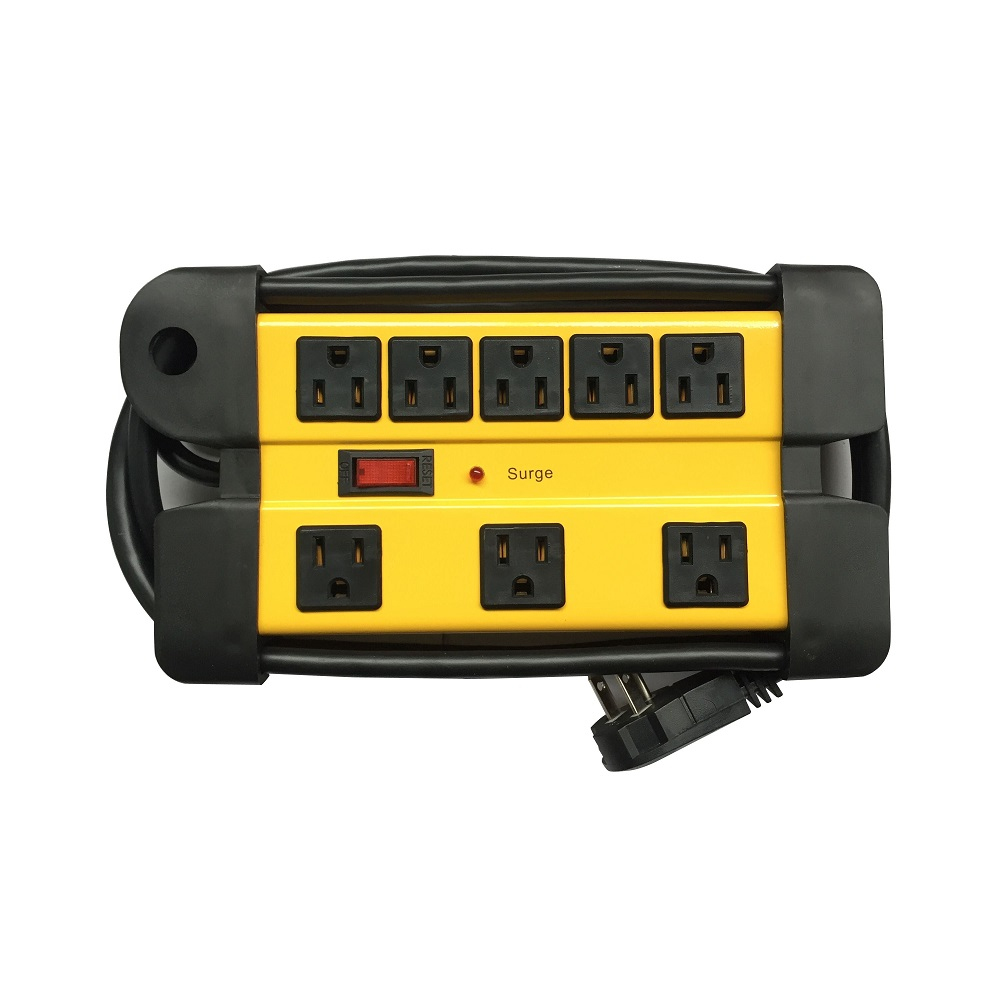 iCAN 8 Outlets Metal Surge Protector with 6ft Cord