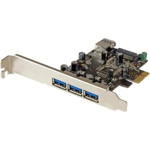 StarTech 4 Port PCI Express USB 3.0 Card with SATA Power, 3 External and 1 Internal , PCI Express 2.0 x1 (PEXUSB3S42)