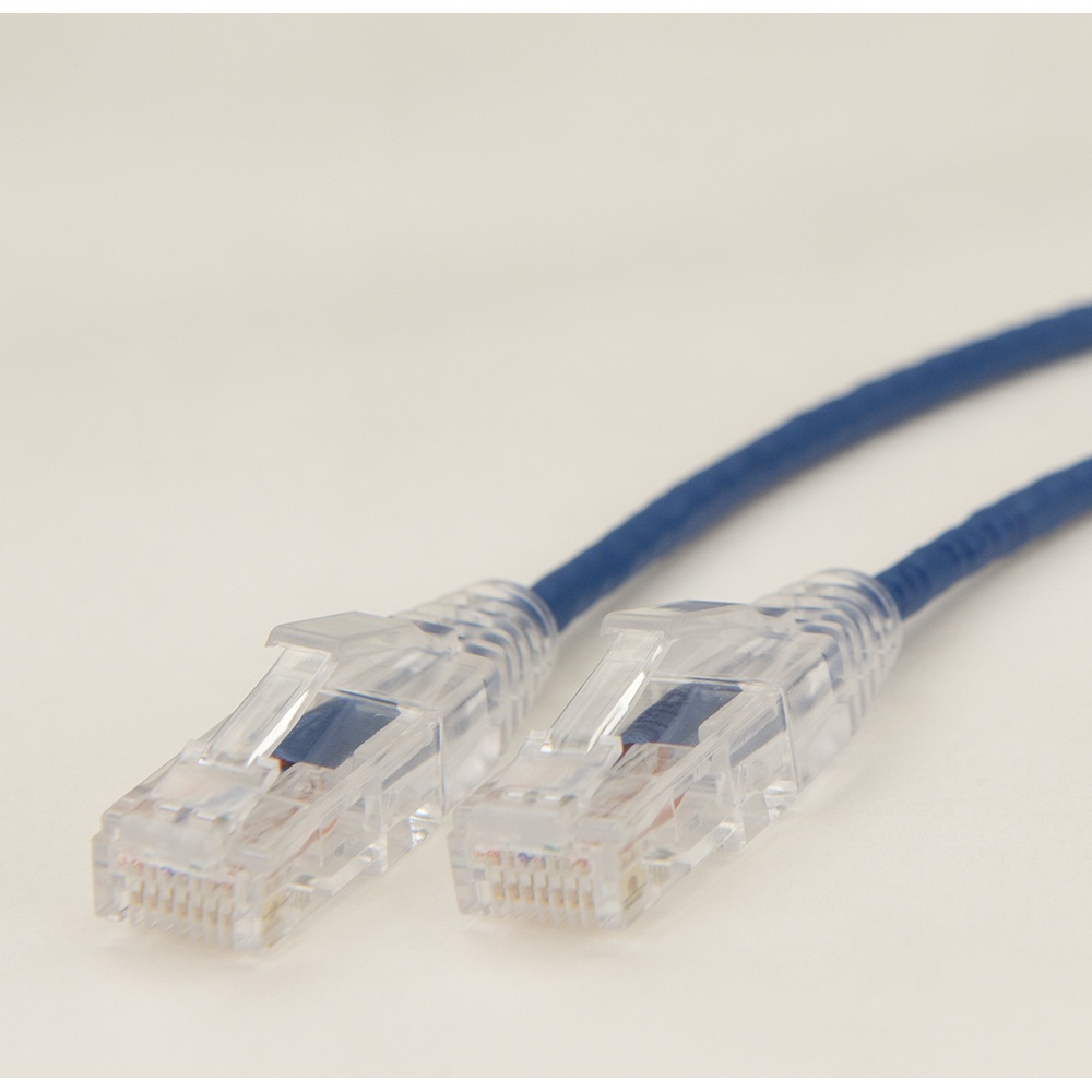 iCAN Super Slim Premium Cat6 Gigabit LAN Patch Cable, Blue, 2ft