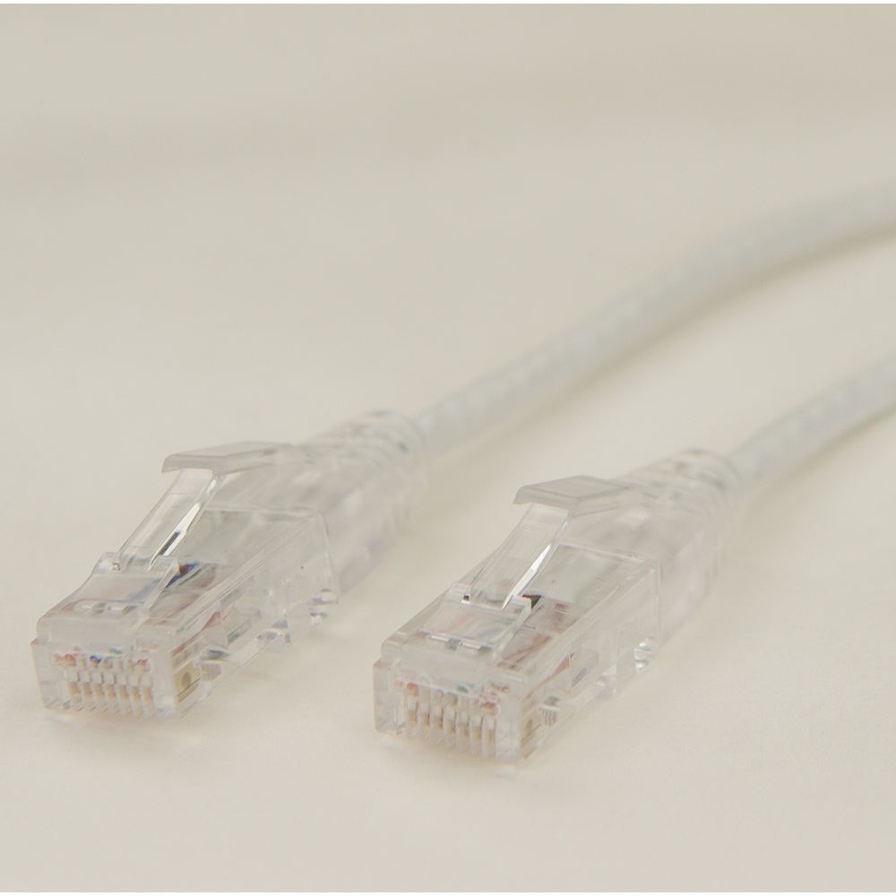iCAN Super Slim Premium Cat6 Gigabit LAN Patch Cable, White, 5ft