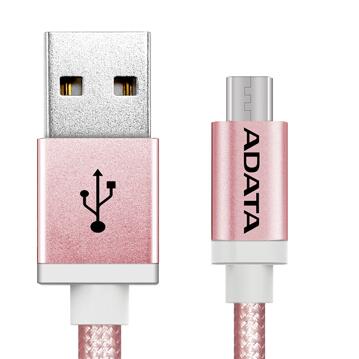 Câble micro USB tressé métallique ADATA, or rose