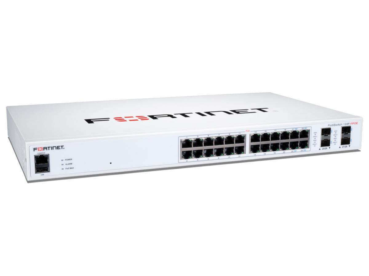 Switch PoE géré Fortinet L2 avec 24 ports GE et 4 ports SFP FS-124F-FPOE