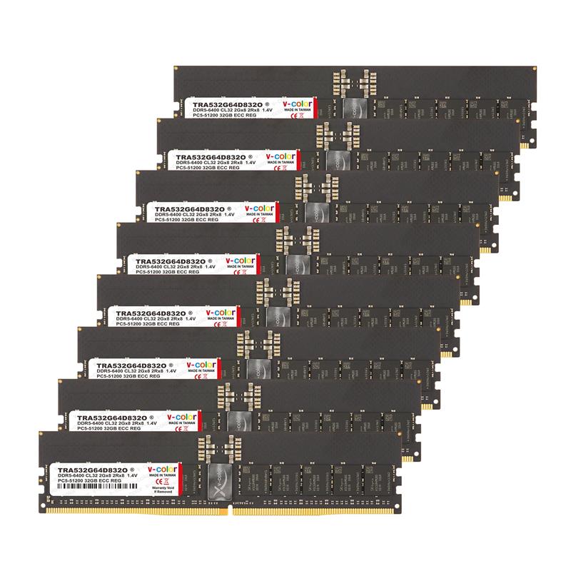 v-color 256GB (8x32GB) 6400MHz CL32 ECC RDIMM