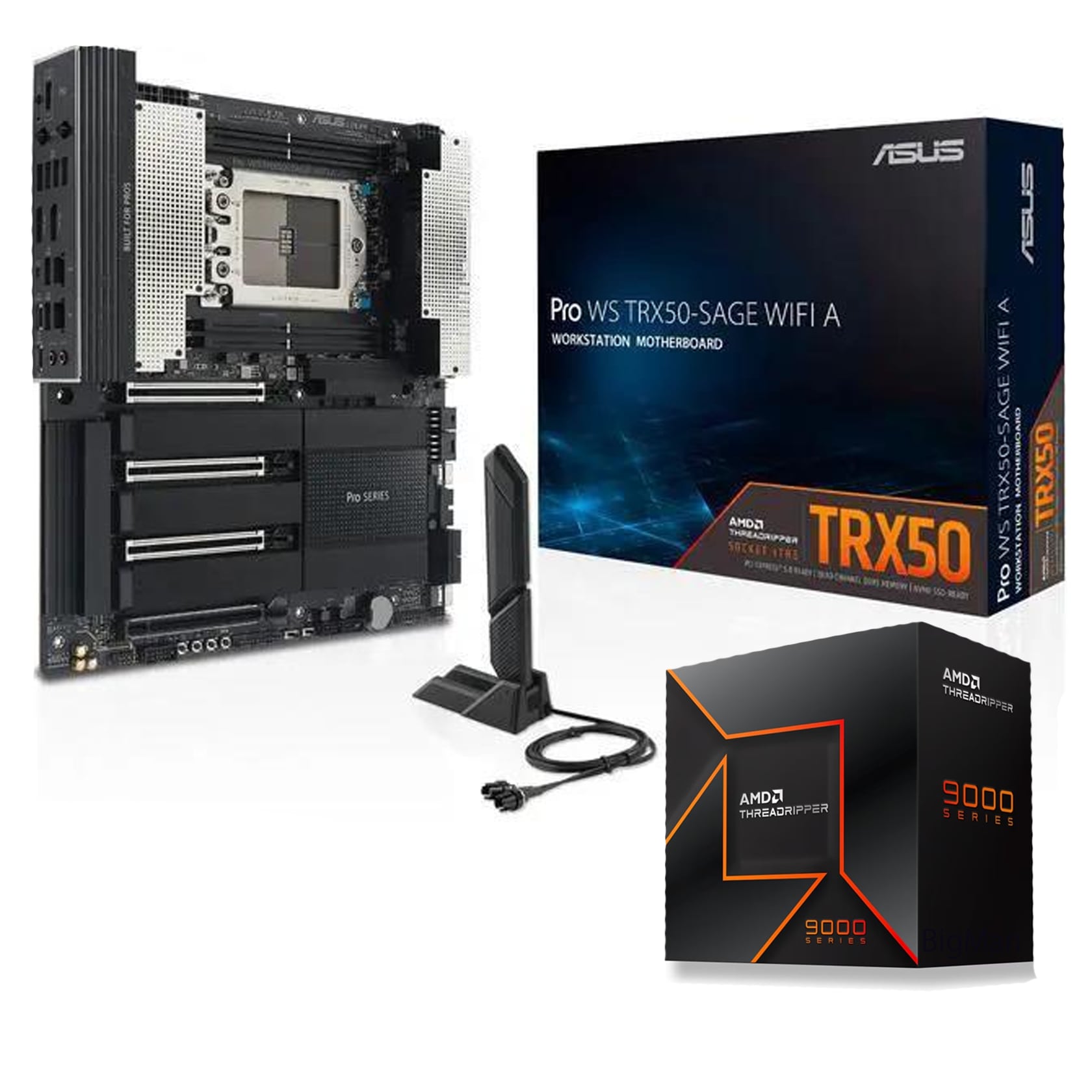 AMD Ryzen Threadripper 9960X CPU + ASUS PRO WS TRX50-SAGE WIFI A Workstation Motherboard