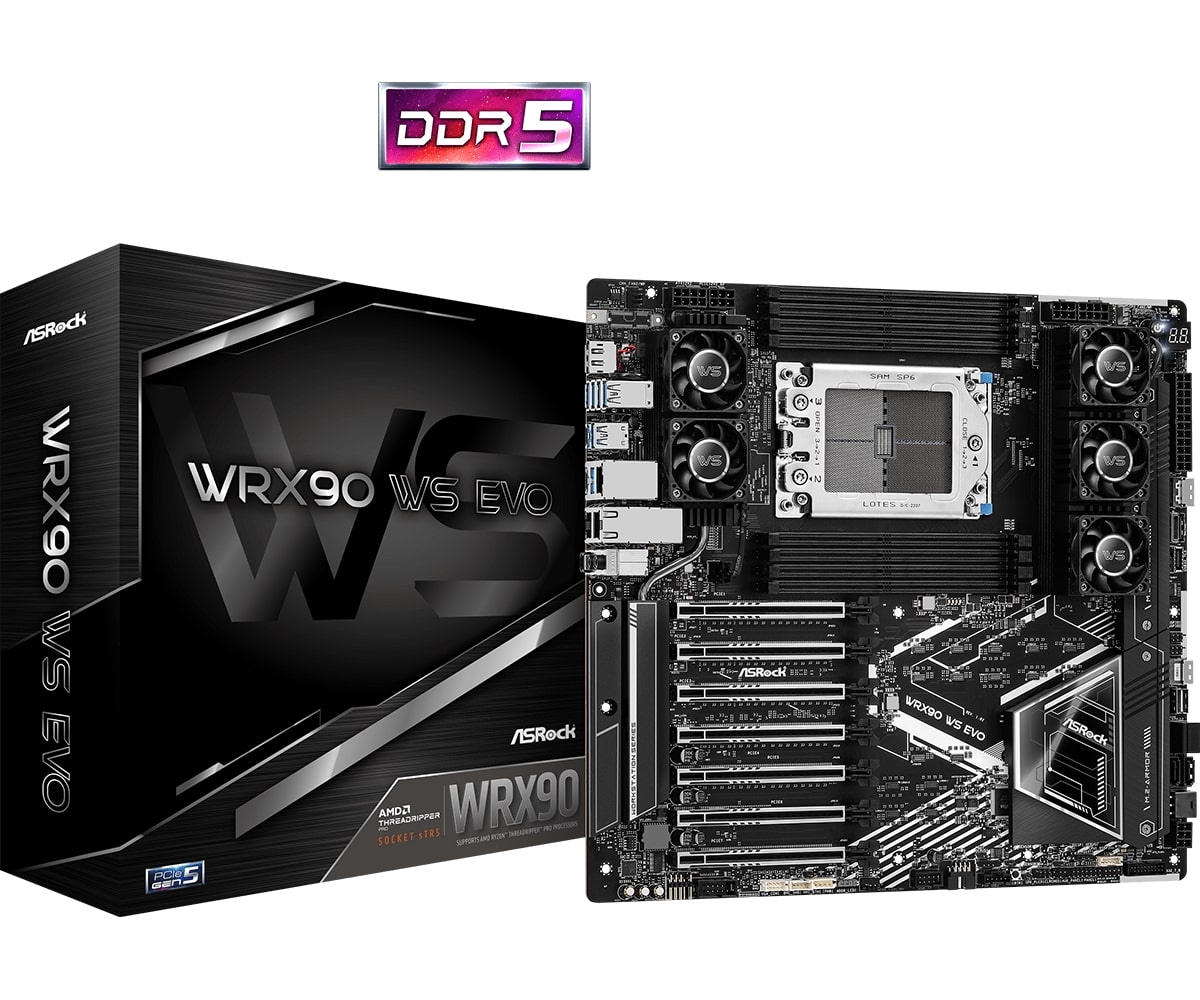 ASRock WRX90 WS EVO DDR5 AMD Ryzen Threadripper PRO série 7000