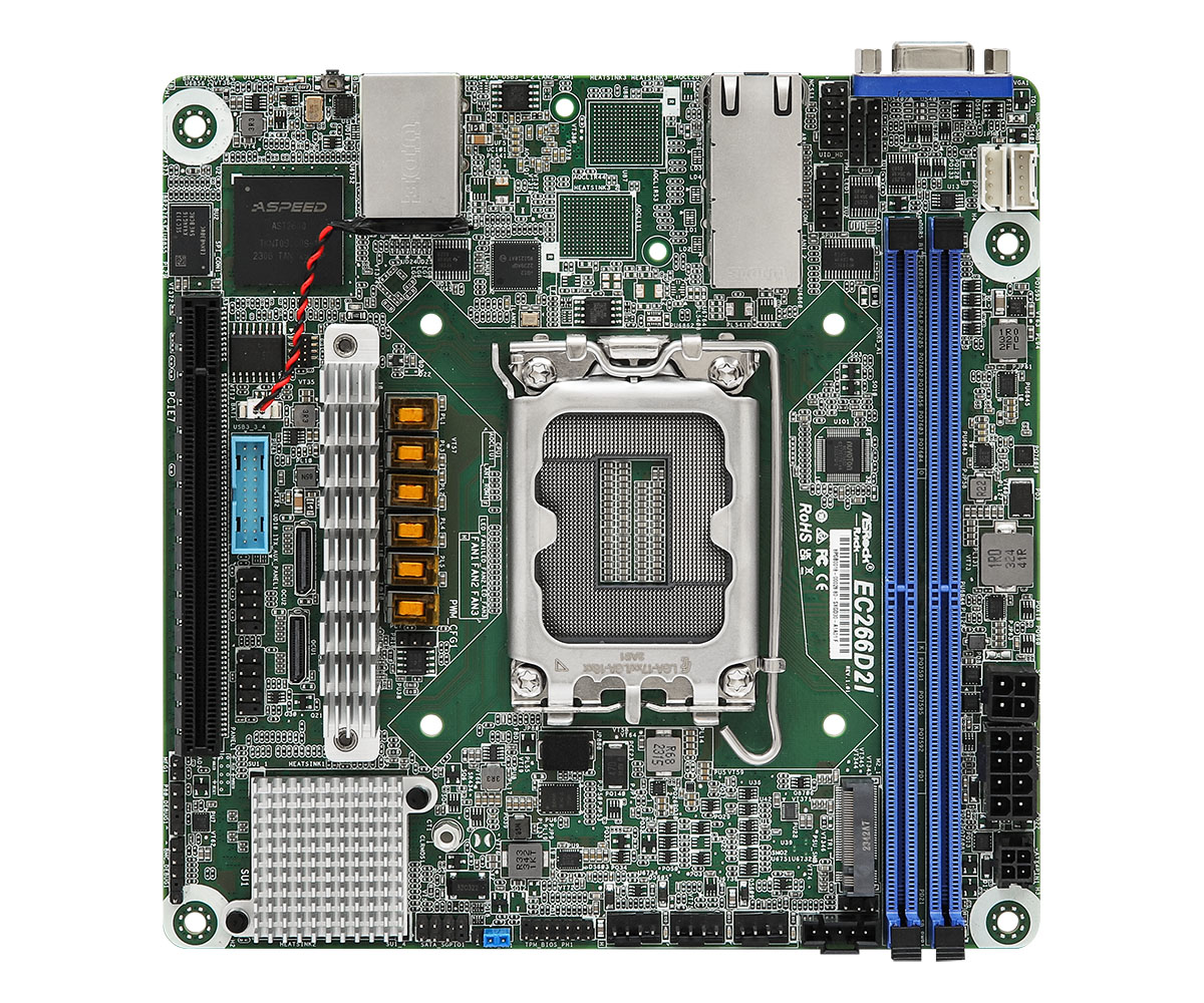 ASROCK- EC266D2I- Server Motherboard- Intel - Xeon 6300/E-2400 series