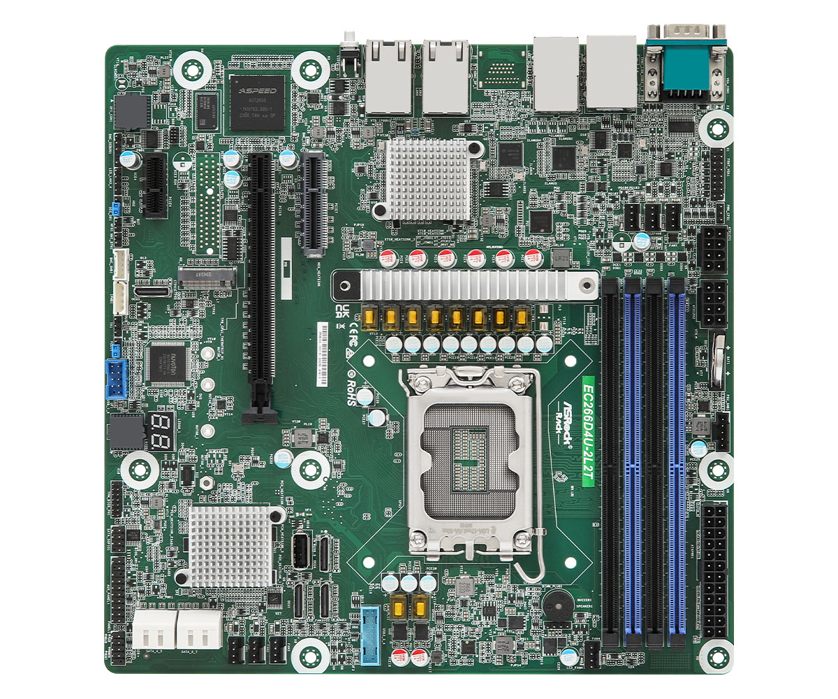ASROCK- EC266D4U-2L2T - Server Motherboard- Intel- Xeon 6300/E-2400