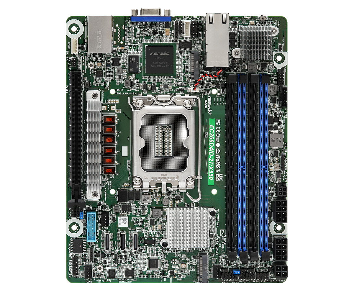 ASROCK - EC266D4ID-2T/X550 - Server Motherboard- Xeon 6300/E-2400