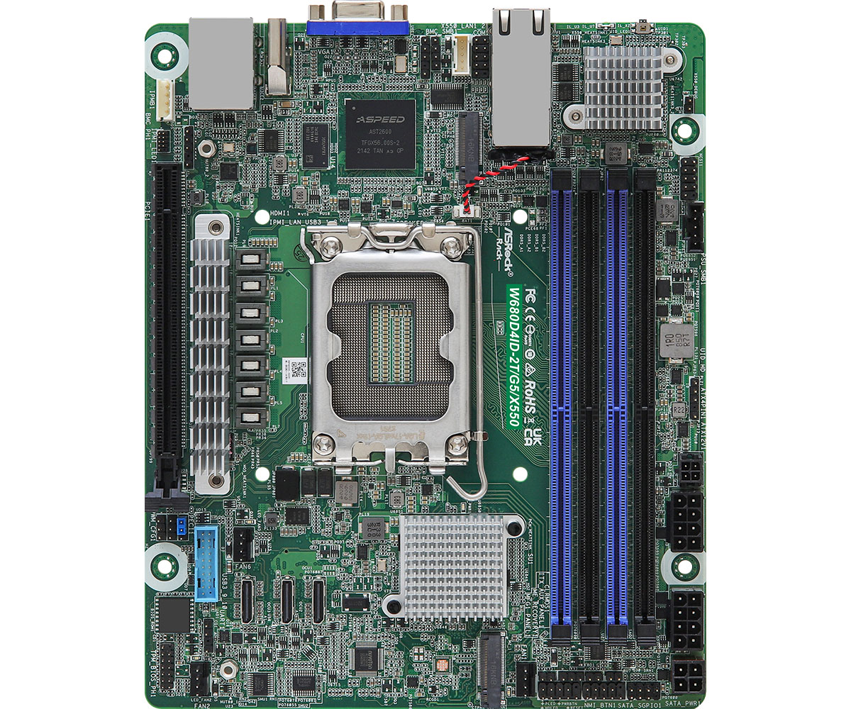 ASROCK W680D4ID-2T/G5/X550 Single Socket LGA 1700