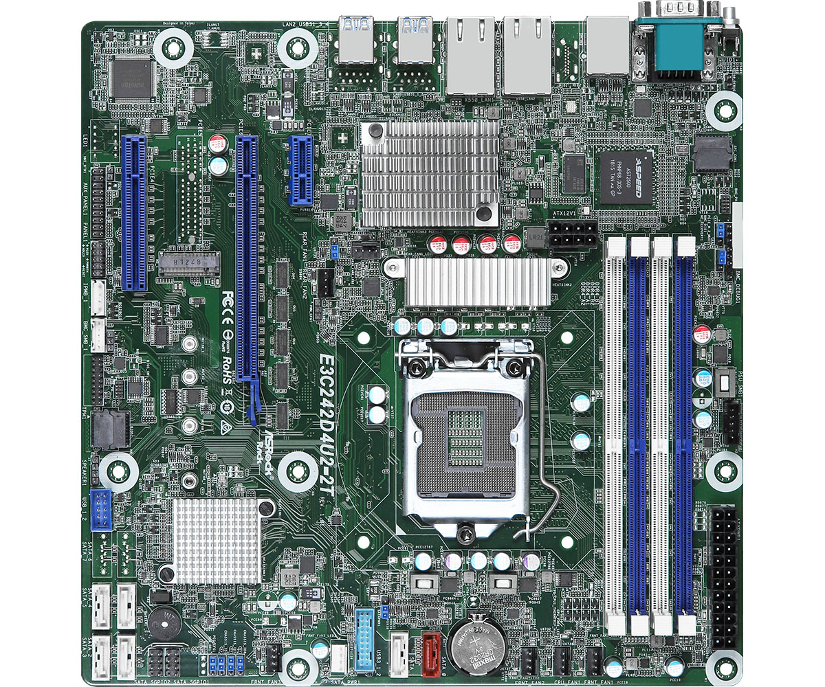 ASROCK E3C242D4U2-2T Single Socket LGA 1151