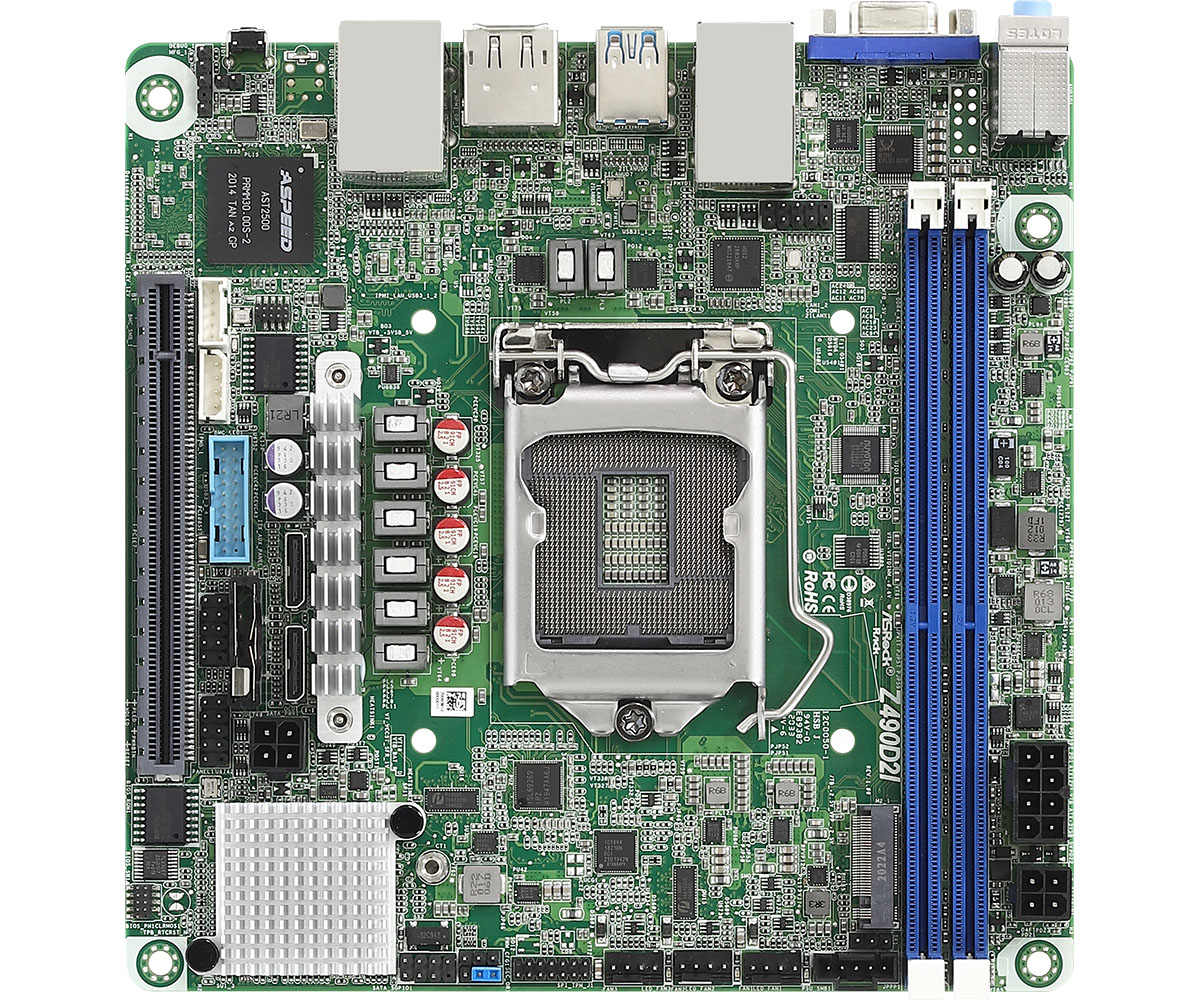 ASROCK - Z490D2I - Server Motherboard - Intel - LGA 1200