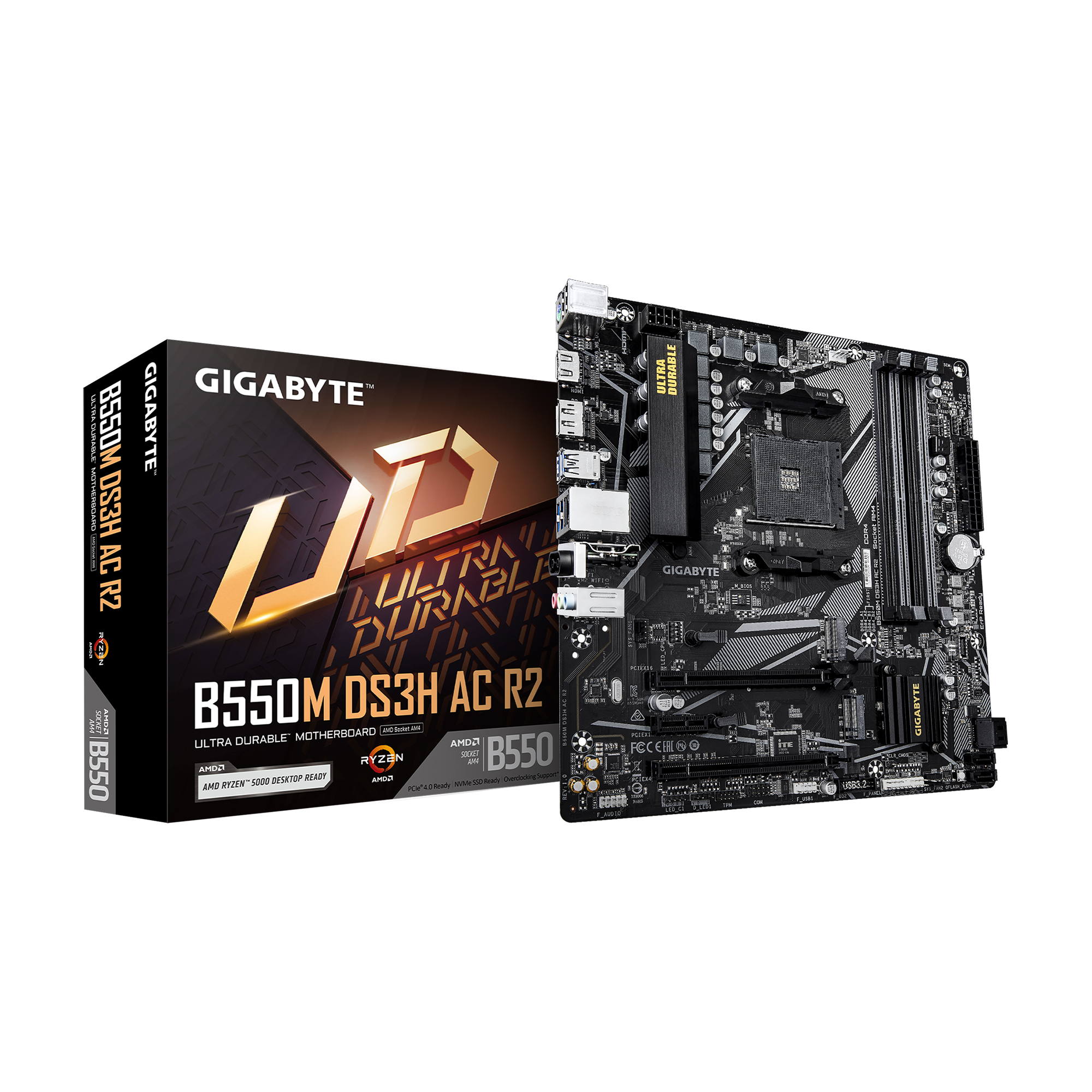 GIGABYTE B550M DS3H AC R2 AMD AM4 mATX Motherboard(Open Box)