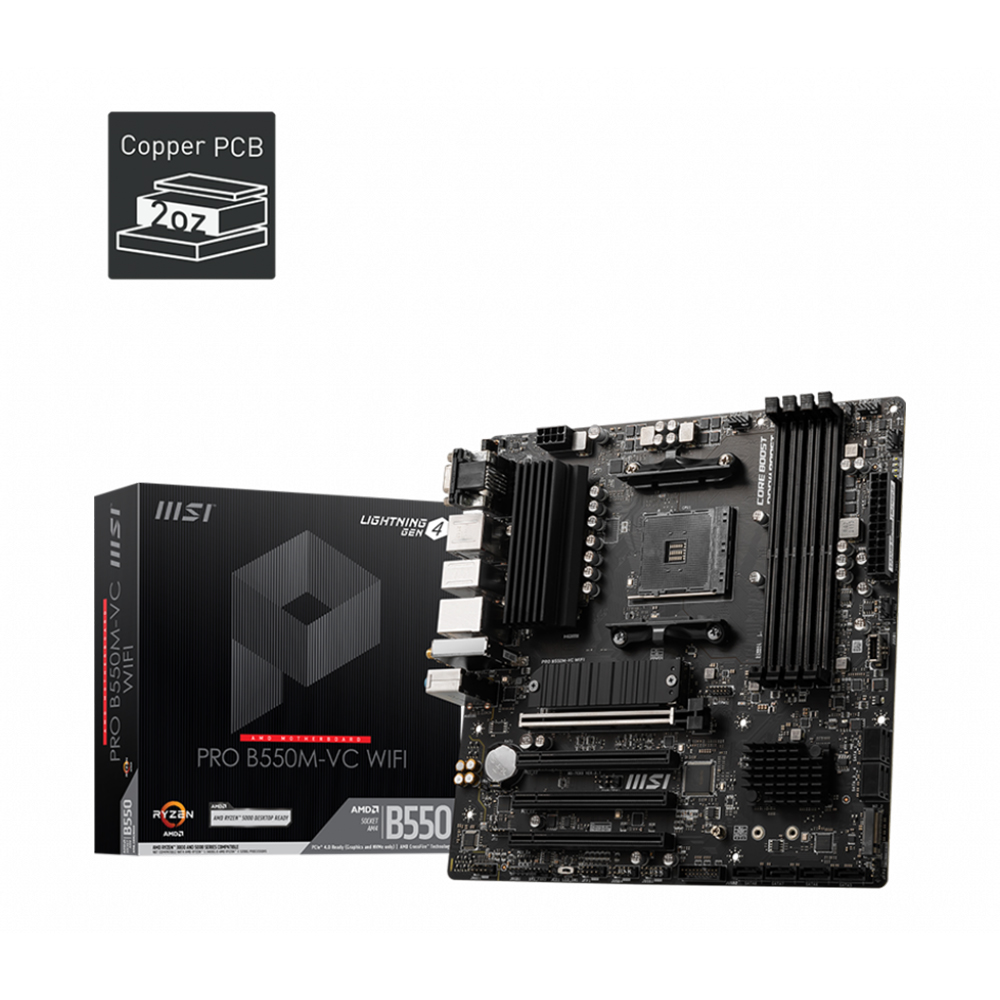 MSI PRO B550M-VC WIFI AMD B550 MATX AM4 WIFI 6E
