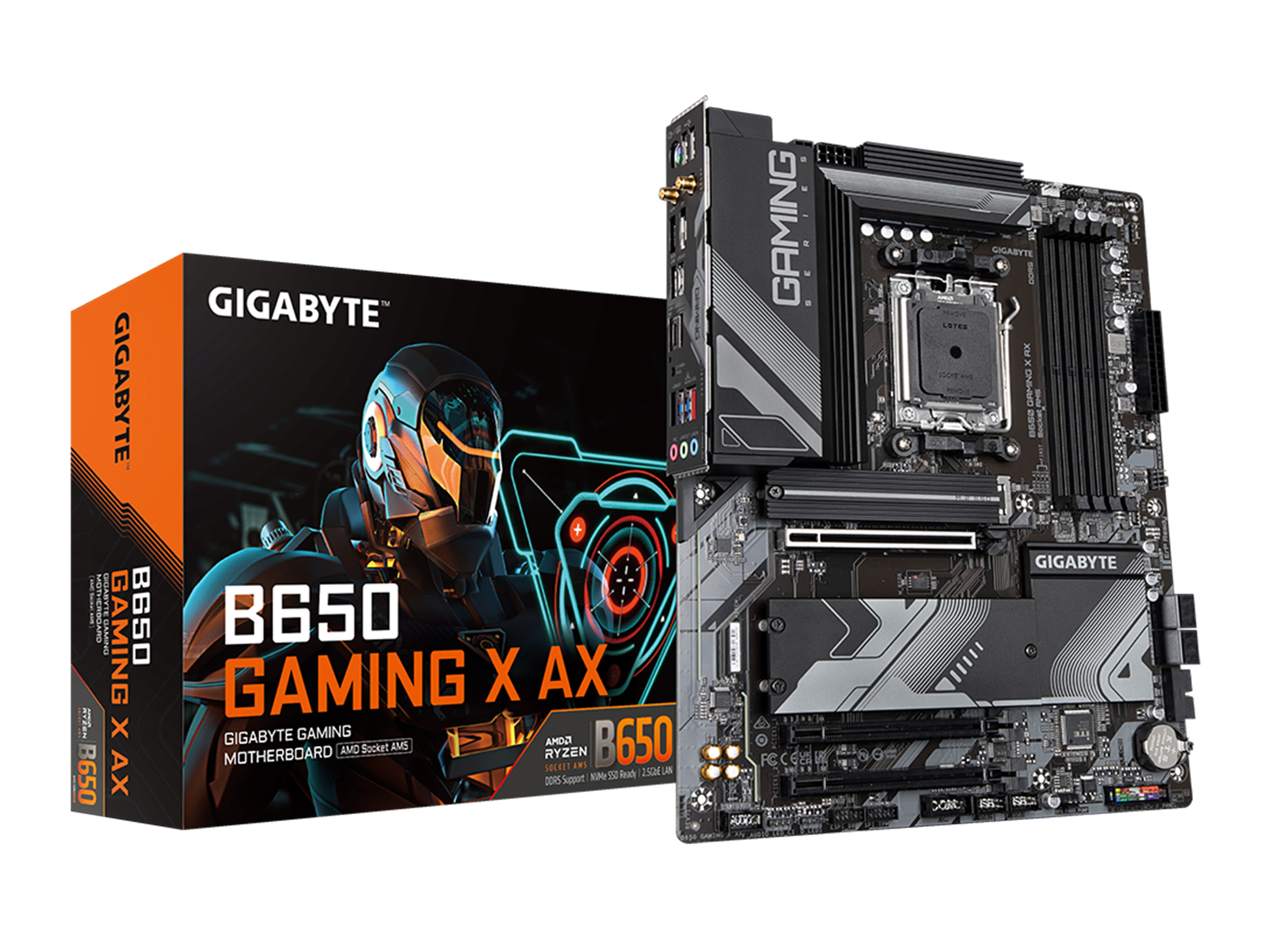 Carte mère ATX GIGABYTE B650 GAMING X AX AM5 LGA 1718 AMD B650 avec garantie de 3 ans, DDR5, PCIe 4.0 M.2, PCIe 4.0, USB 3.2...