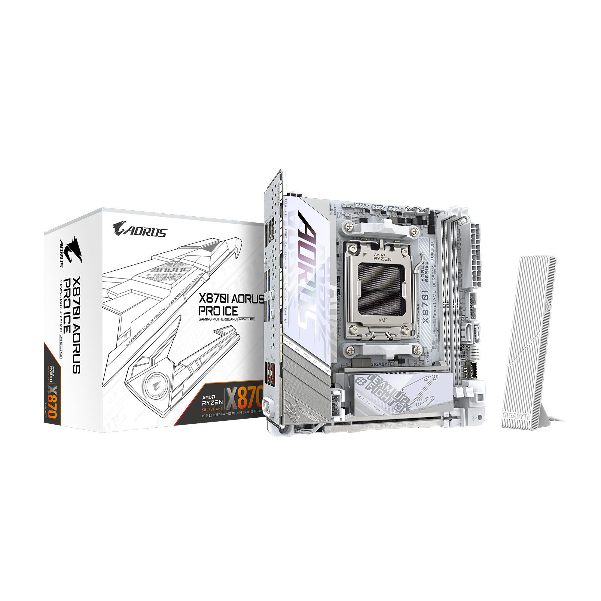 Carte mère GIGABYTE X870I AORUS PRO ICE AMD AM5 LGA 1718, Mini-ITX