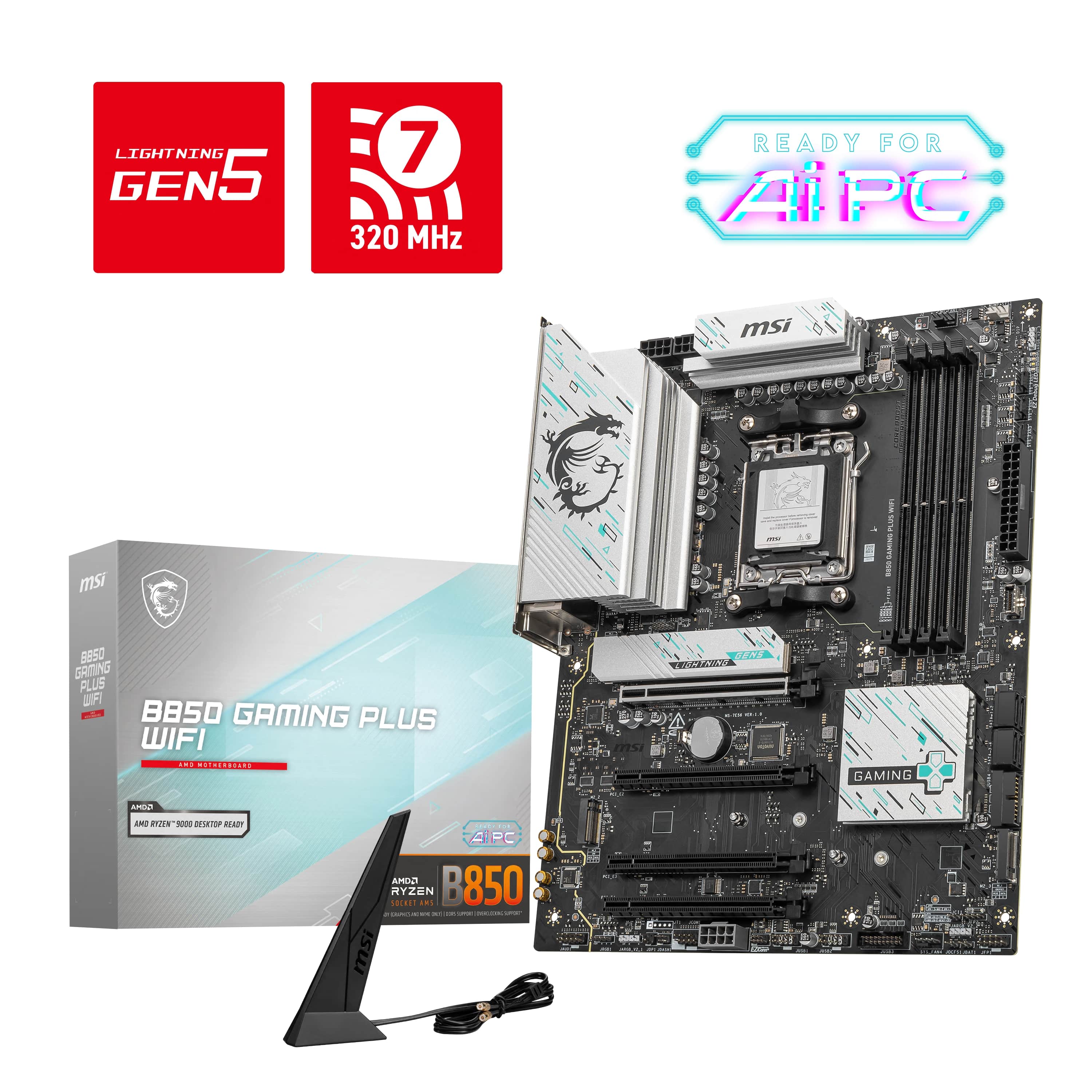 MSI B850 GAMING PLUS WIFI, AMD Ryzen™ 9000 / 8000 / 7000 Series