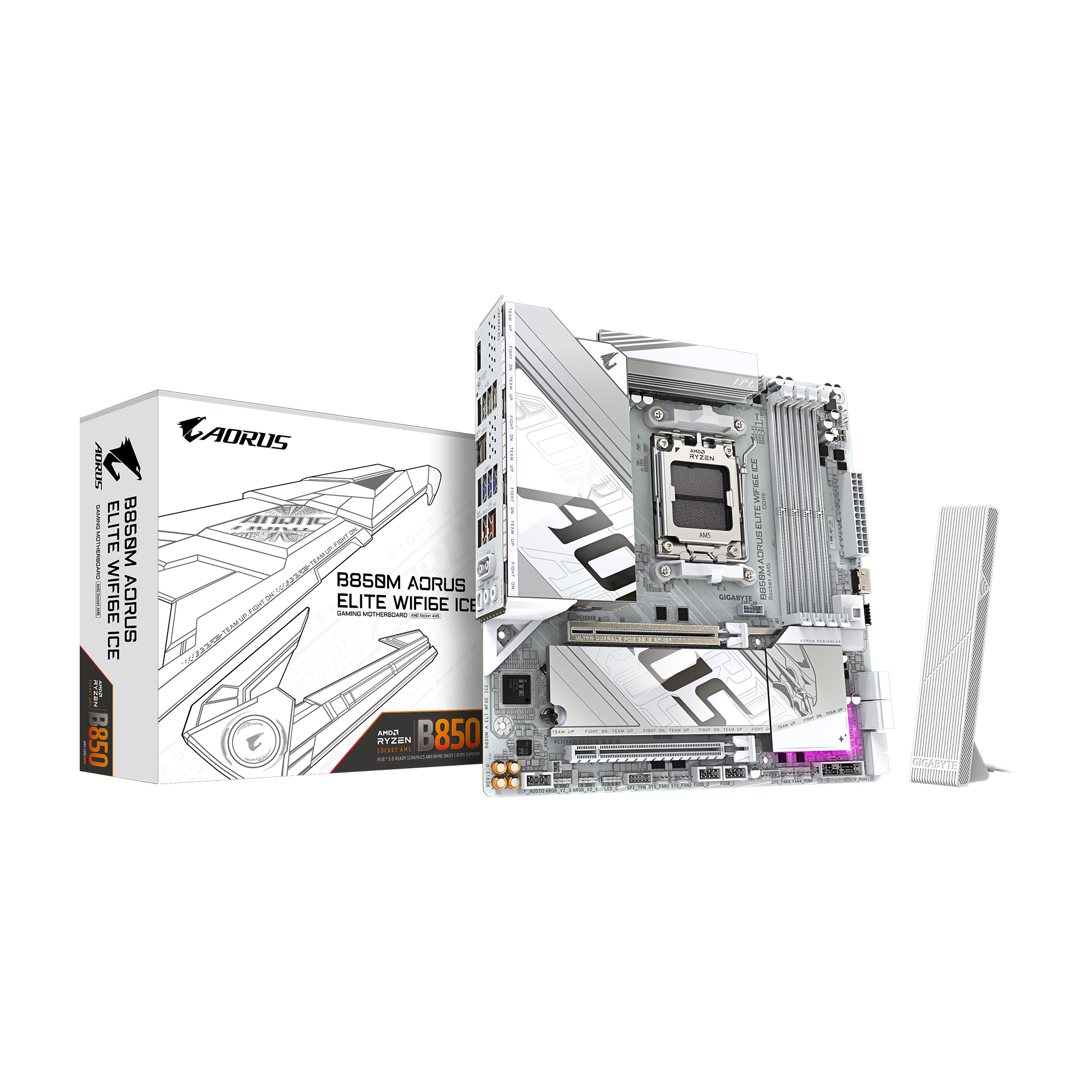 GIGABYTE B850M AORUS ELITE WIFI6E ICE AMD AM5 LGA 1718 Motherboard(Open Box)