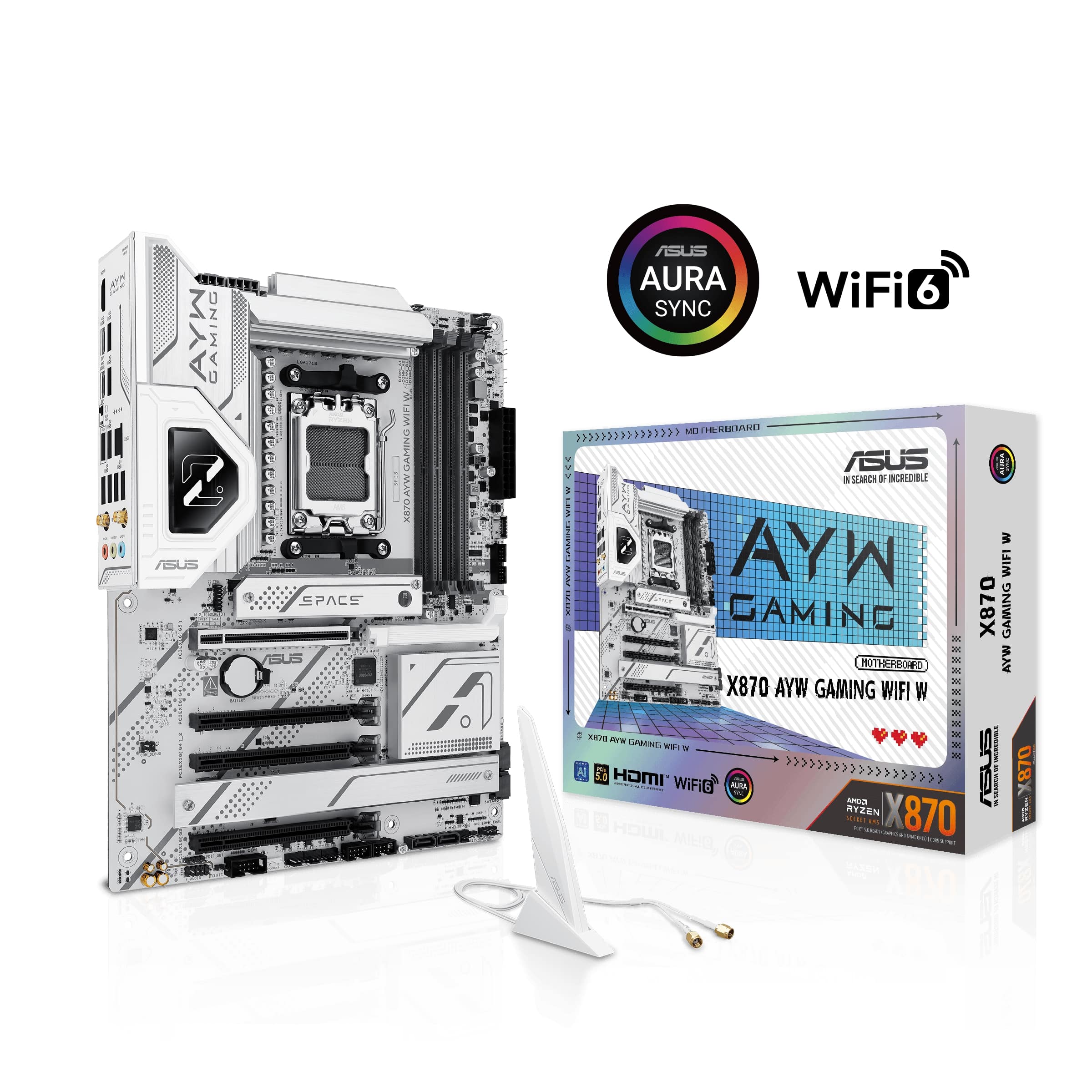 ASUS X870 AYW GAMING WIFI W AMD X870 AM5 ATX motherboard