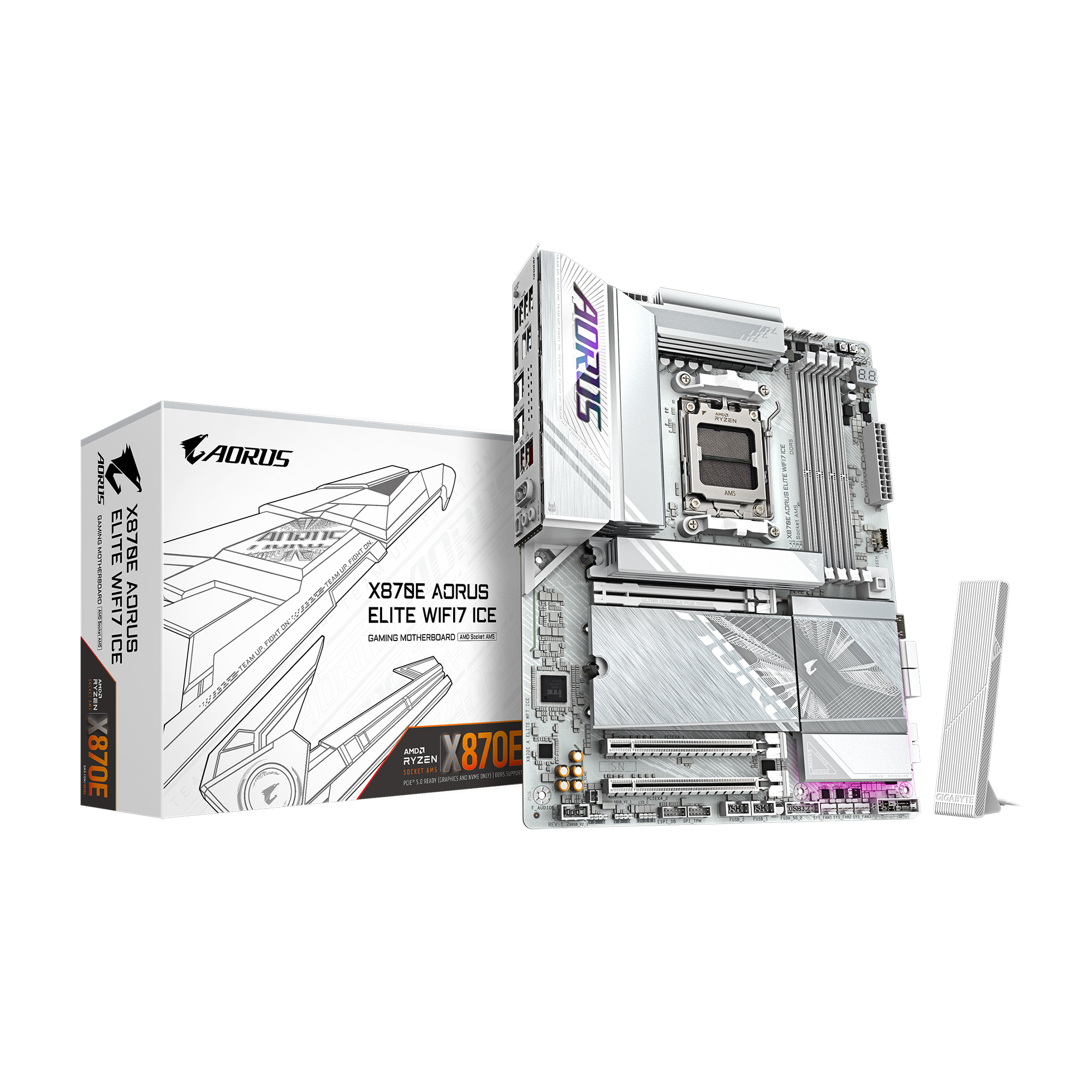 GIGABYTE X870E AORUS ELITE WIFI7 ICE AMD AM5 ATX Carte mère(Open Box)