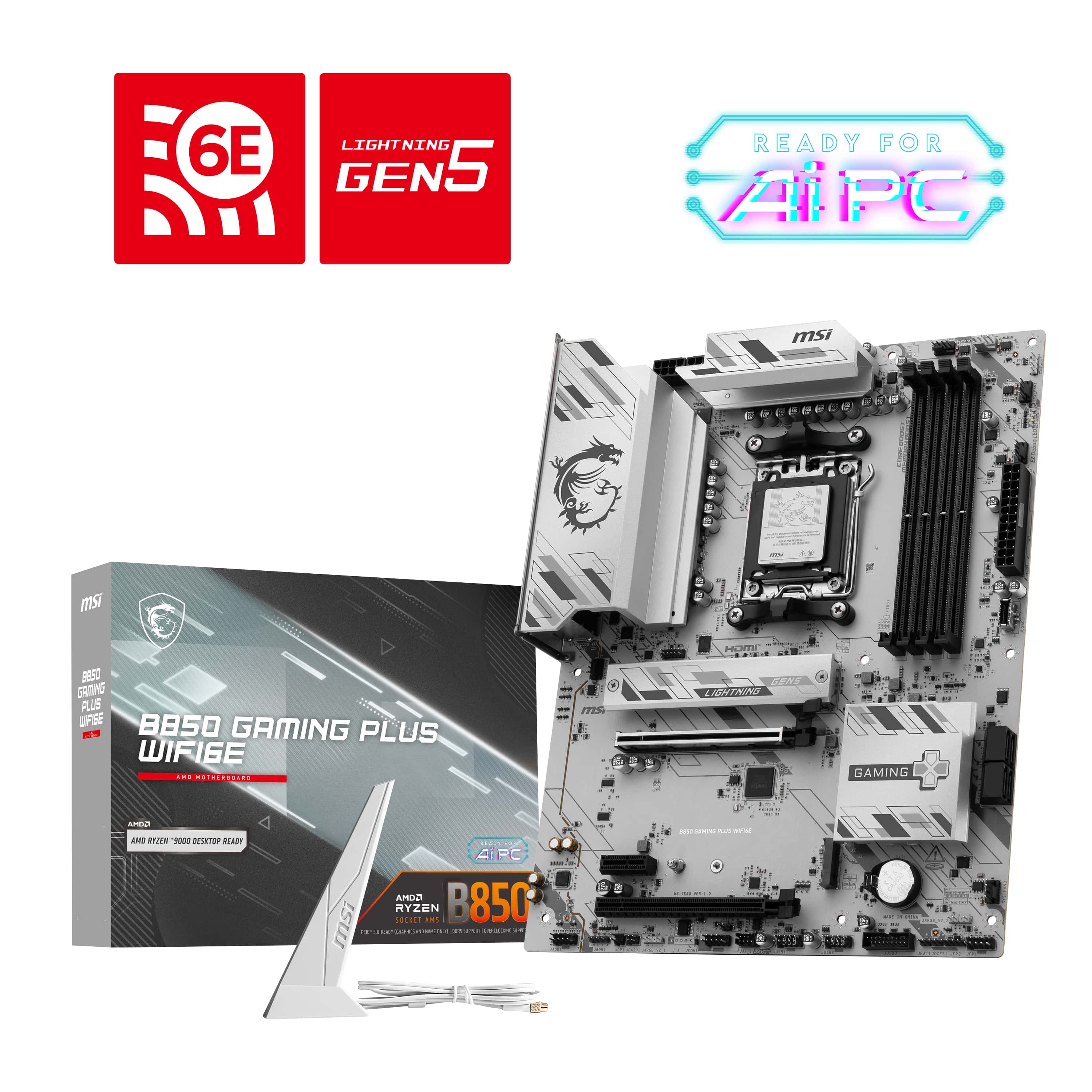 MSI B850 GAMING PLUS WIFI6E AMD AM5 ATX Motherboard