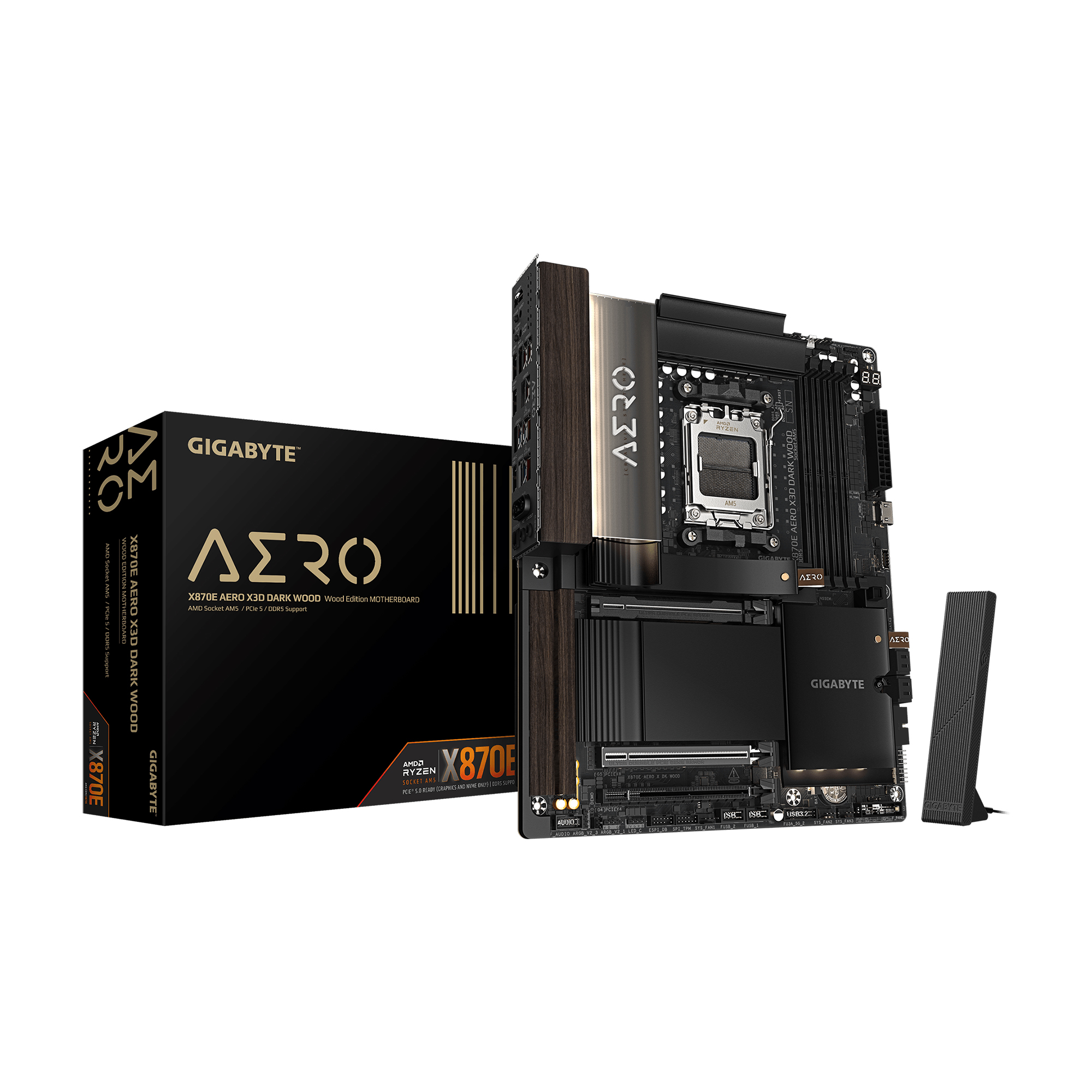 GIGABYTE X870E AERO X3D DARK WOOD AMD AM5 ATX Carte mère