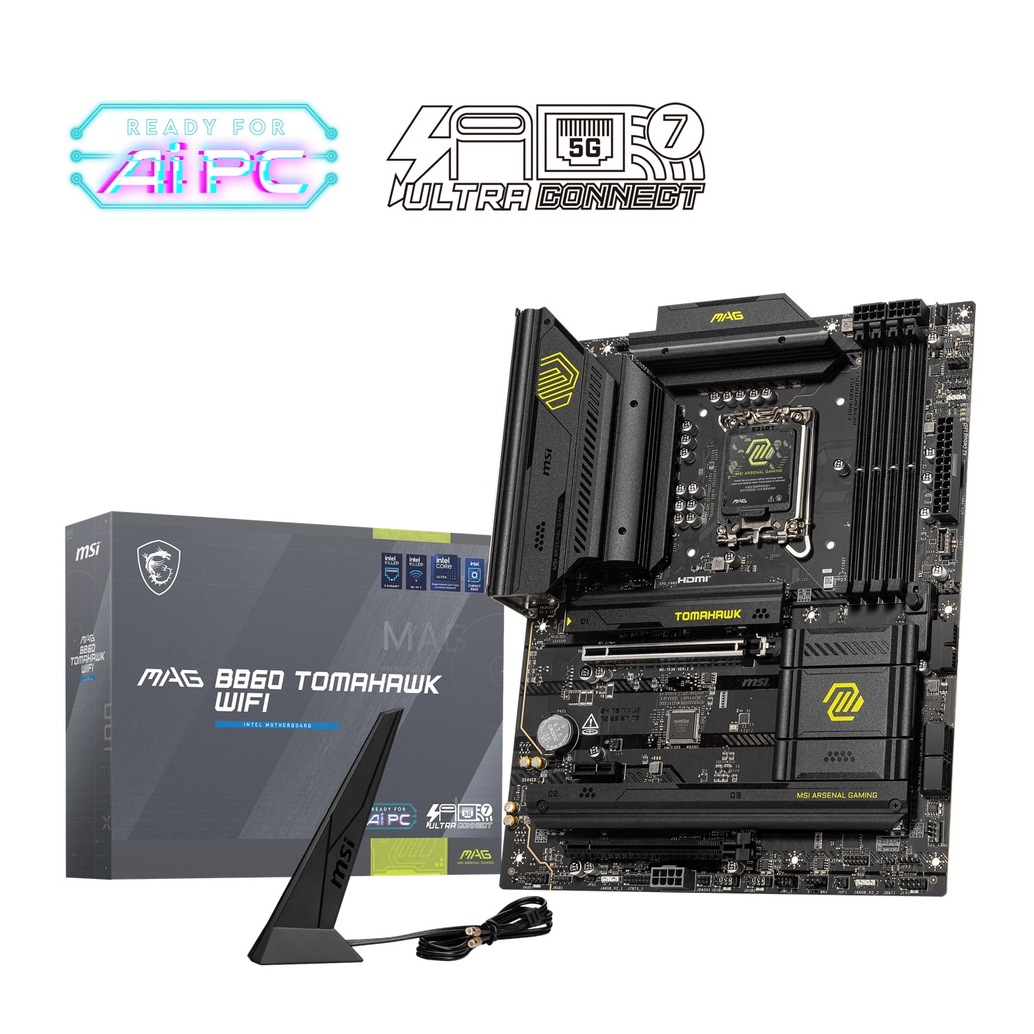 Carte mère MSI MAG B860 TOMAHAWK WIFI, carte mère INTEL B860 ATX