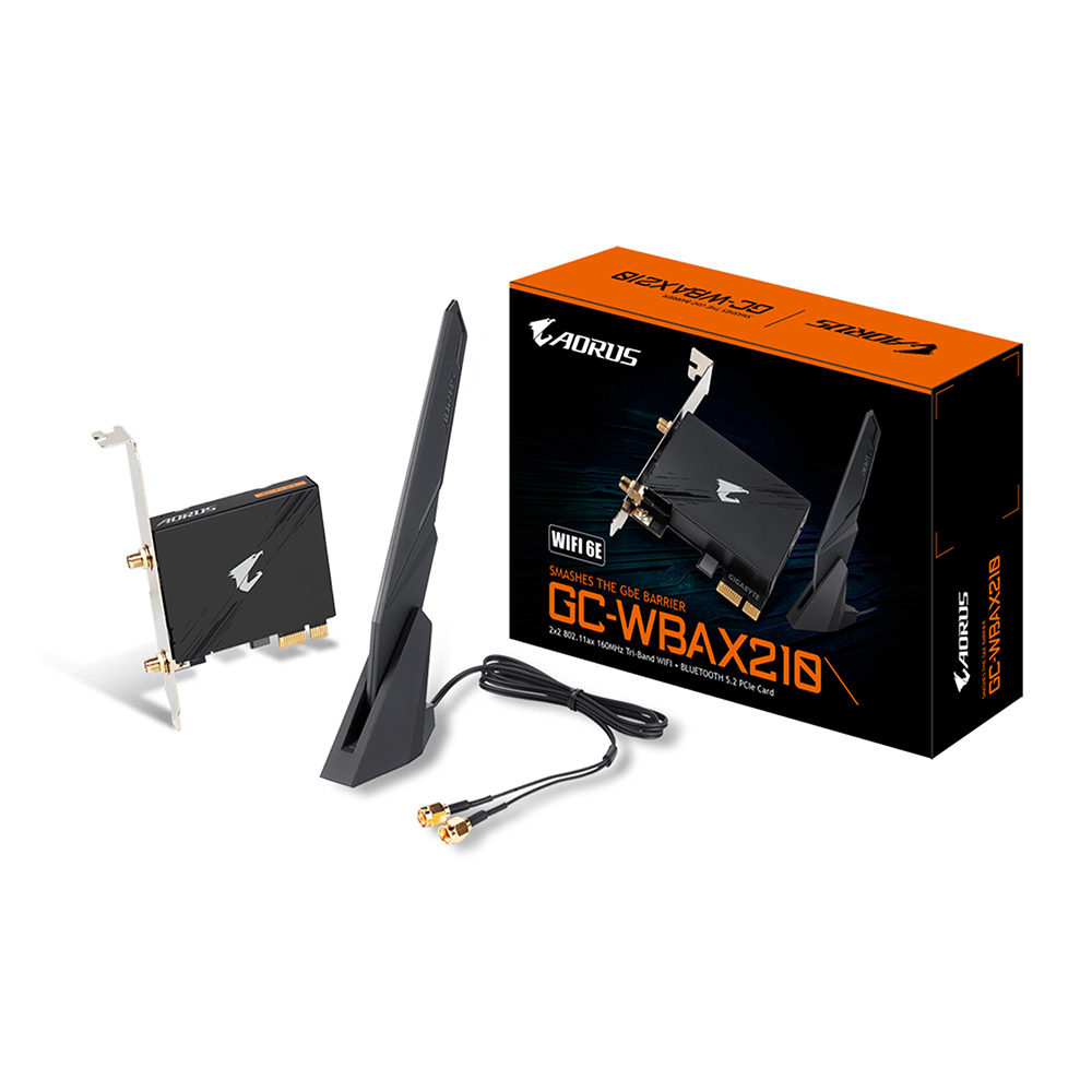 GIGABYTE GC-WBAX210 Tri-Band Wi-Fi 6E Bluetooth 5.2 PCIe Card