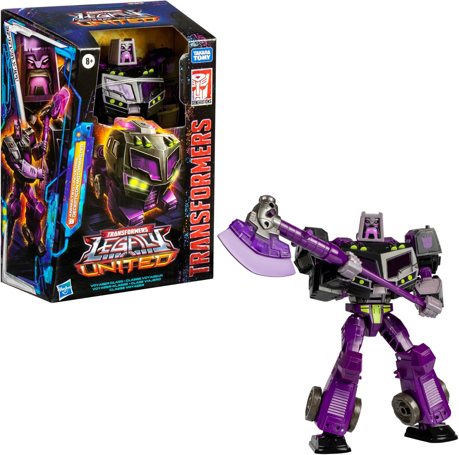 Hasbro  Legacy United Voyager Class: Animated Universe Decepticon Motormaster Converting Action Figure