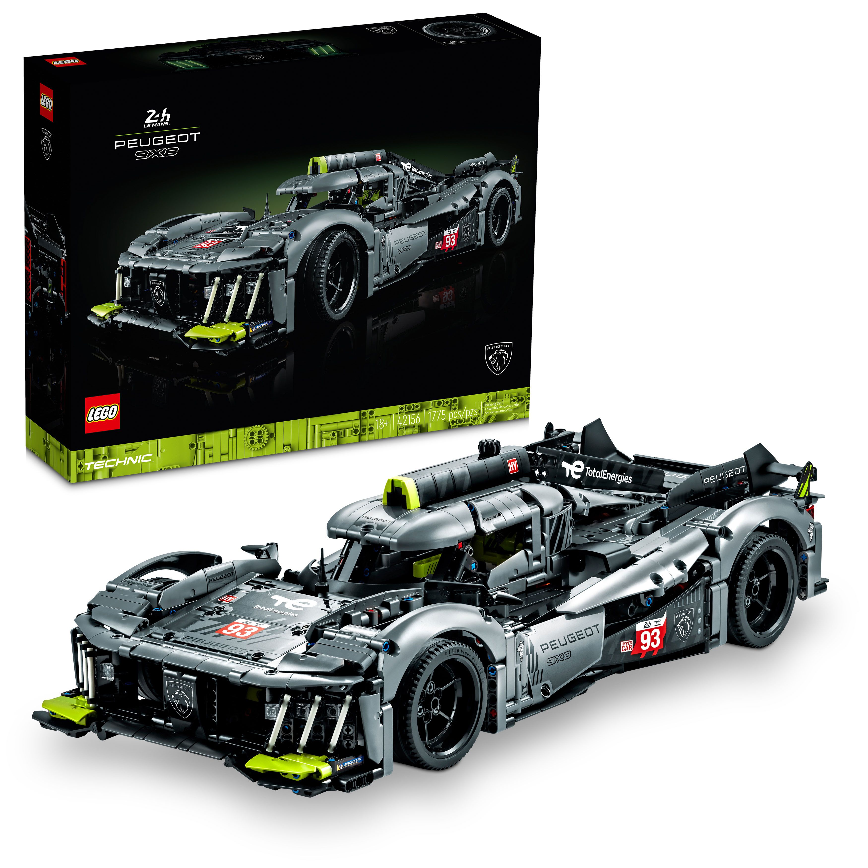 LEGO Technic PEUGEOT 9X8 Hypercar hybride des 24 heures du Mans 42156