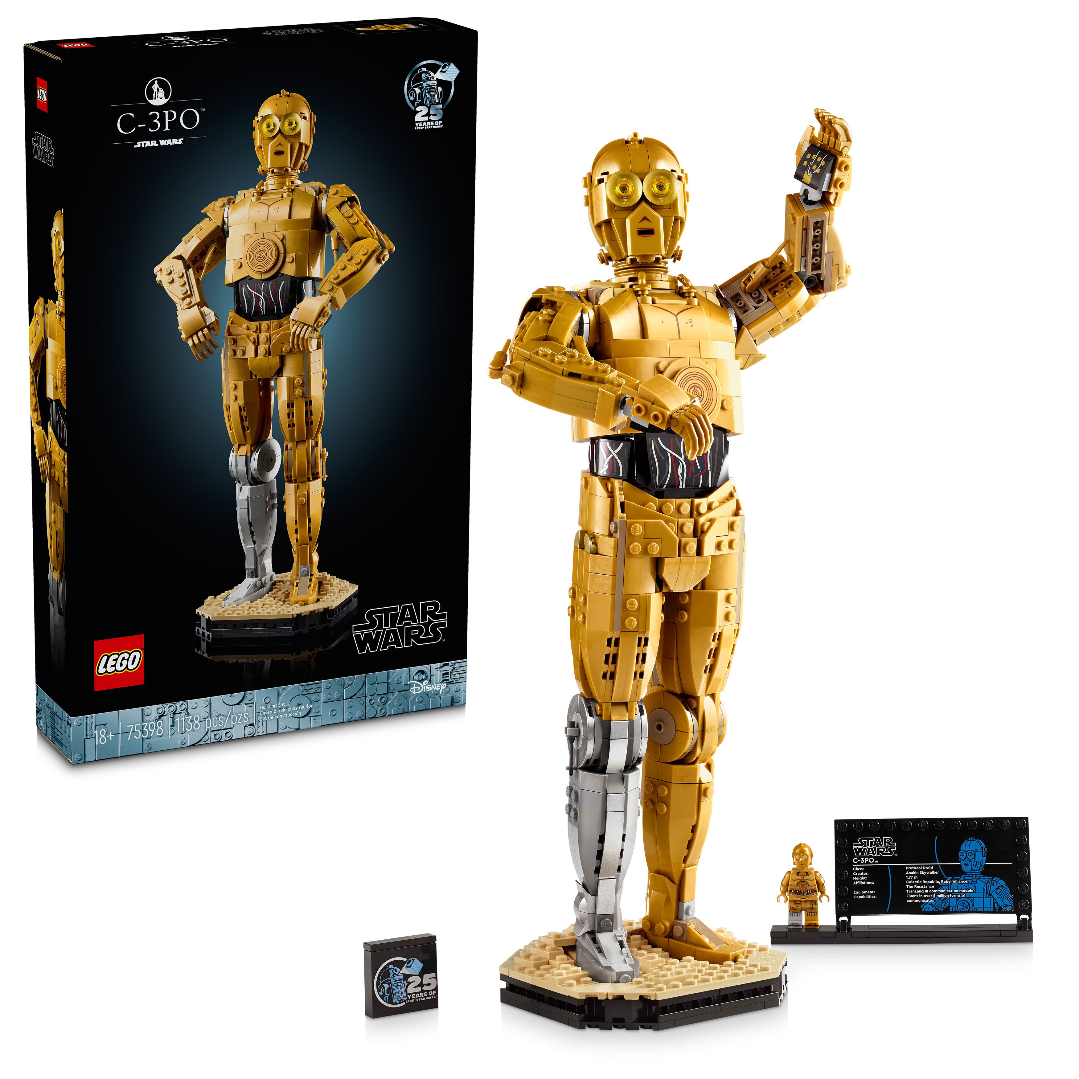 Figurine de droïde à construire LEGO Star Wars C-3PO 75398