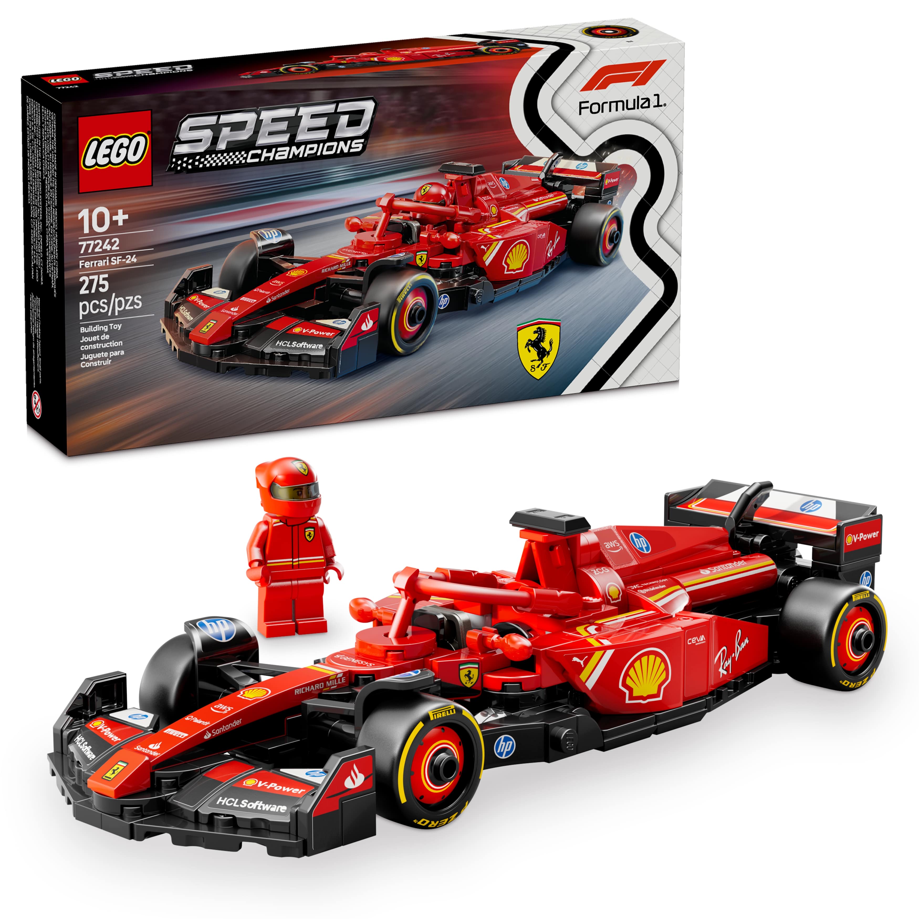 LEGO Speed Champions Voiture de course Ferrari SF-24 F1 , Ensemble de