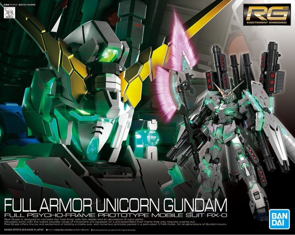 Kit de maquettes BANDAI Spirits Hobby RG FULL ARMOR UNICORN GUNDAM « Mobile Suit Gundam »