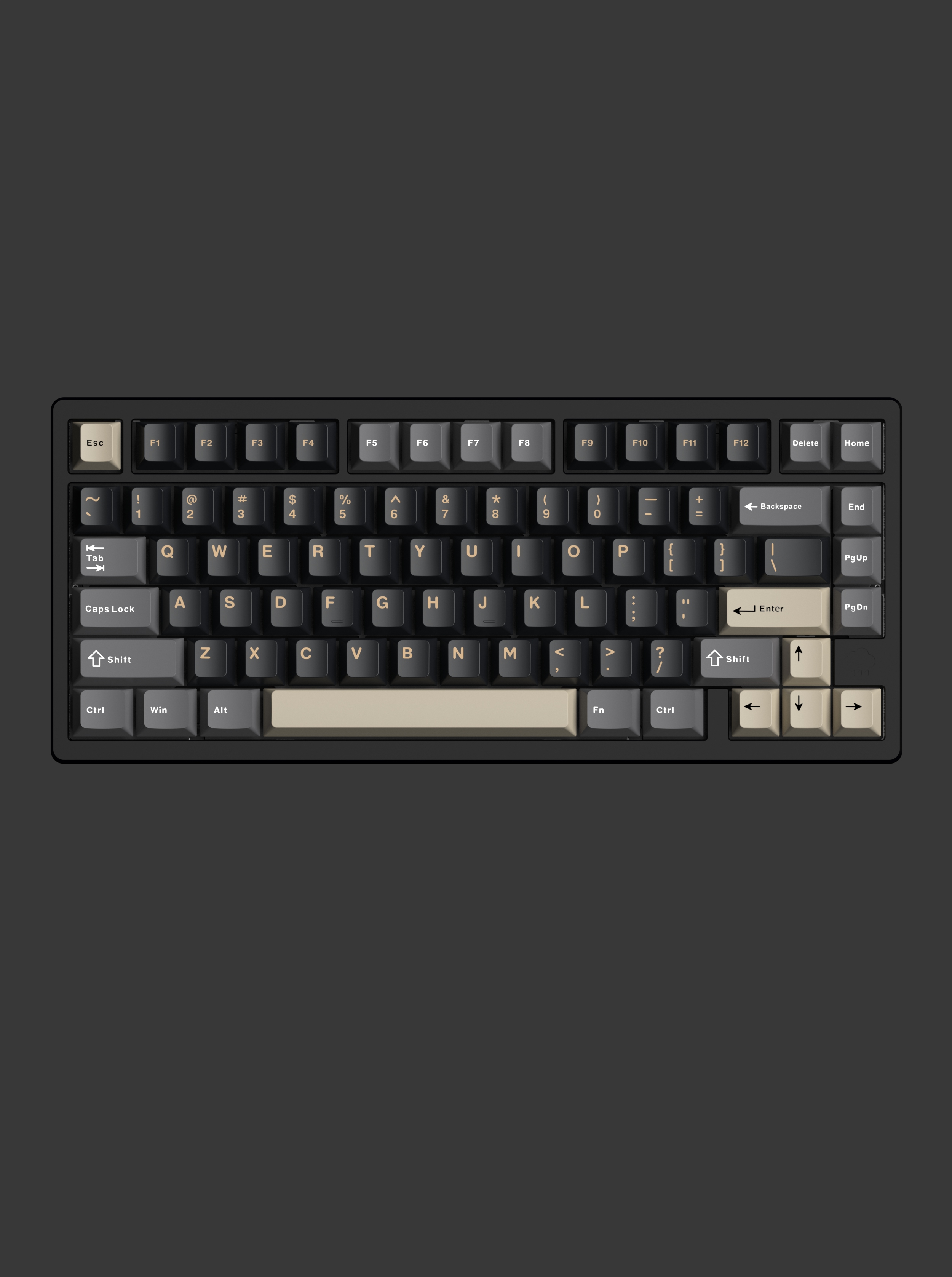 WOB RAINY75 75% noir clavier mécanique personnalisé en aluminium